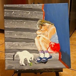 Her companion abstract painting!